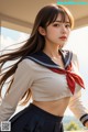 a woman in a sailor outfit posing for a picture